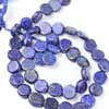 Natural Blue Lapis Luzuli Smooth Coin Beads Strand Length 13 Inches and Size 5.5mm to 7.5mm approx.